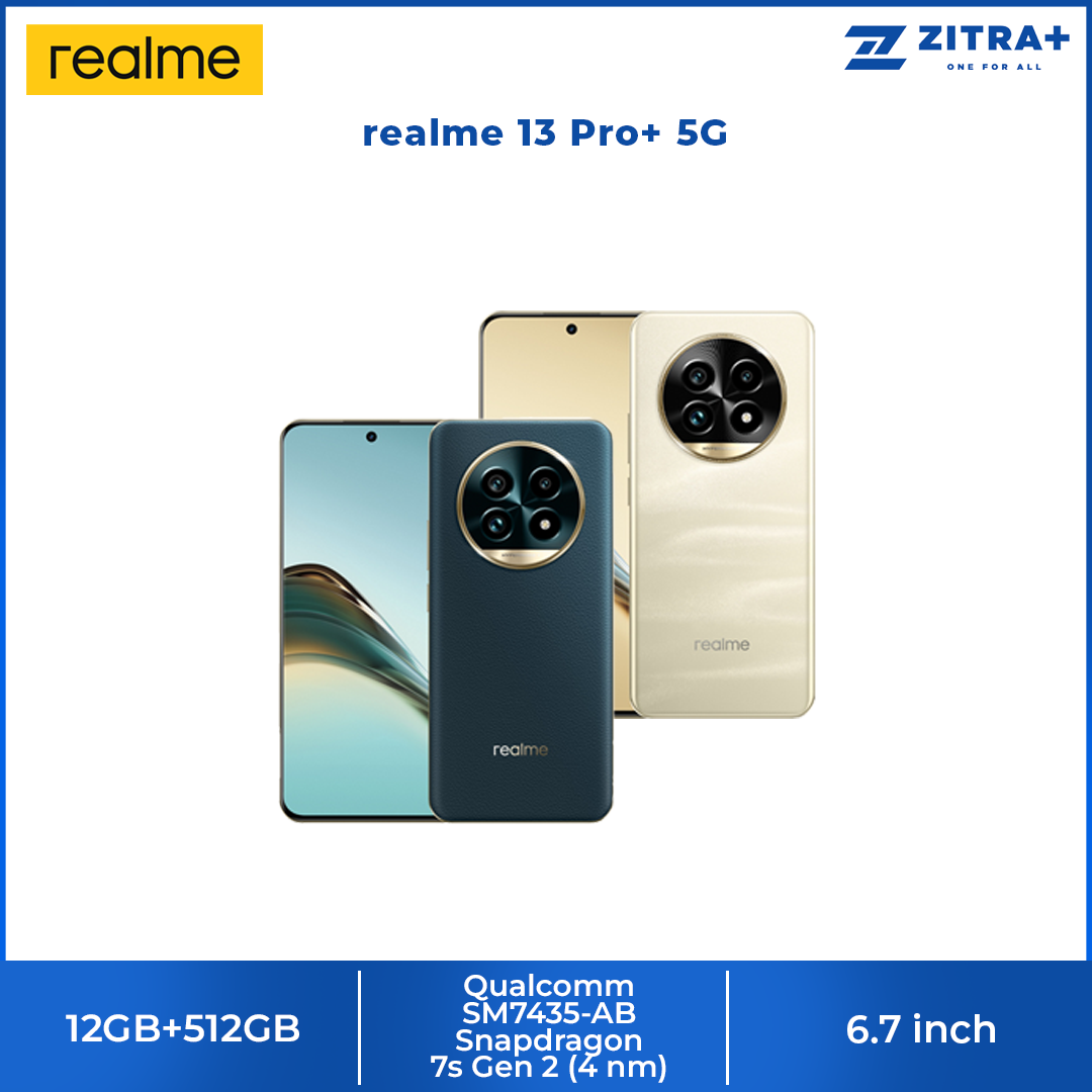 realme 13 Pro+ 5G 12GB+512GB | 6.7 inches, AMOLED | 50MP Main Camera | Qualcomm SM7435-AB Snapdragon 7s Gen 2 (4 nm) | Li-Po 5200mAh